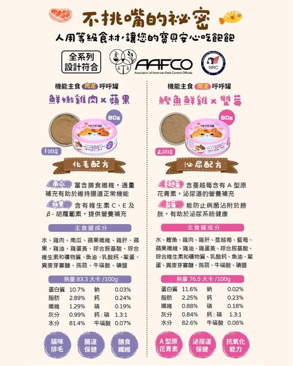 可蒂毛毛「呼呼罐」新手貓奴6入試食組